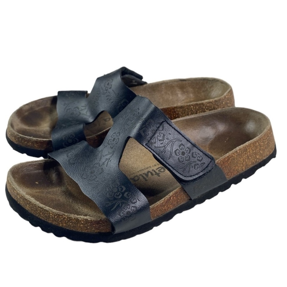 BETULA Birkenstock sandals Black flower pattern  Size 6